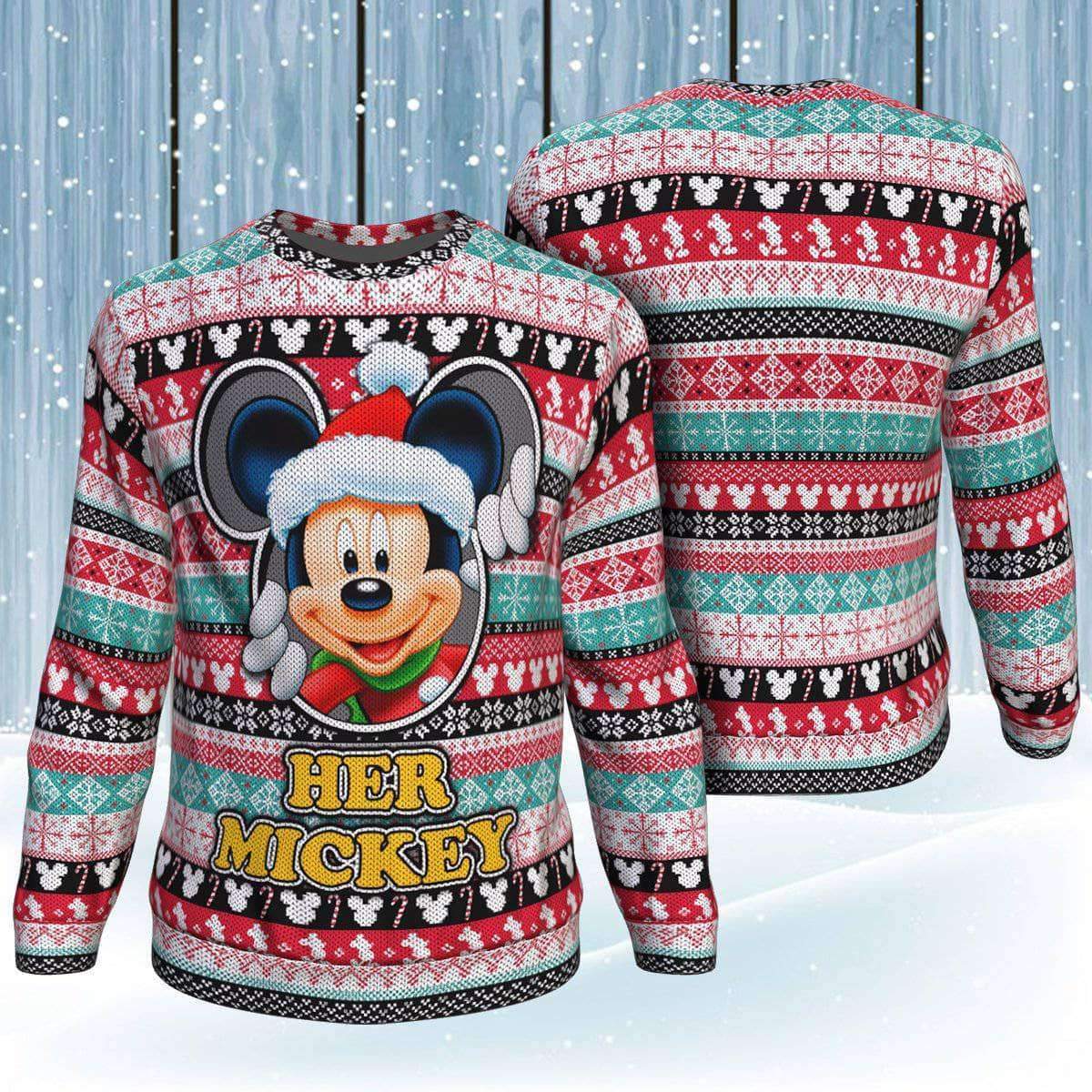 Unifinz Dn Christmas Sweater Mk Mouse Her Mk Christmas Pattern Red Green Black Ugly Sweater 2022