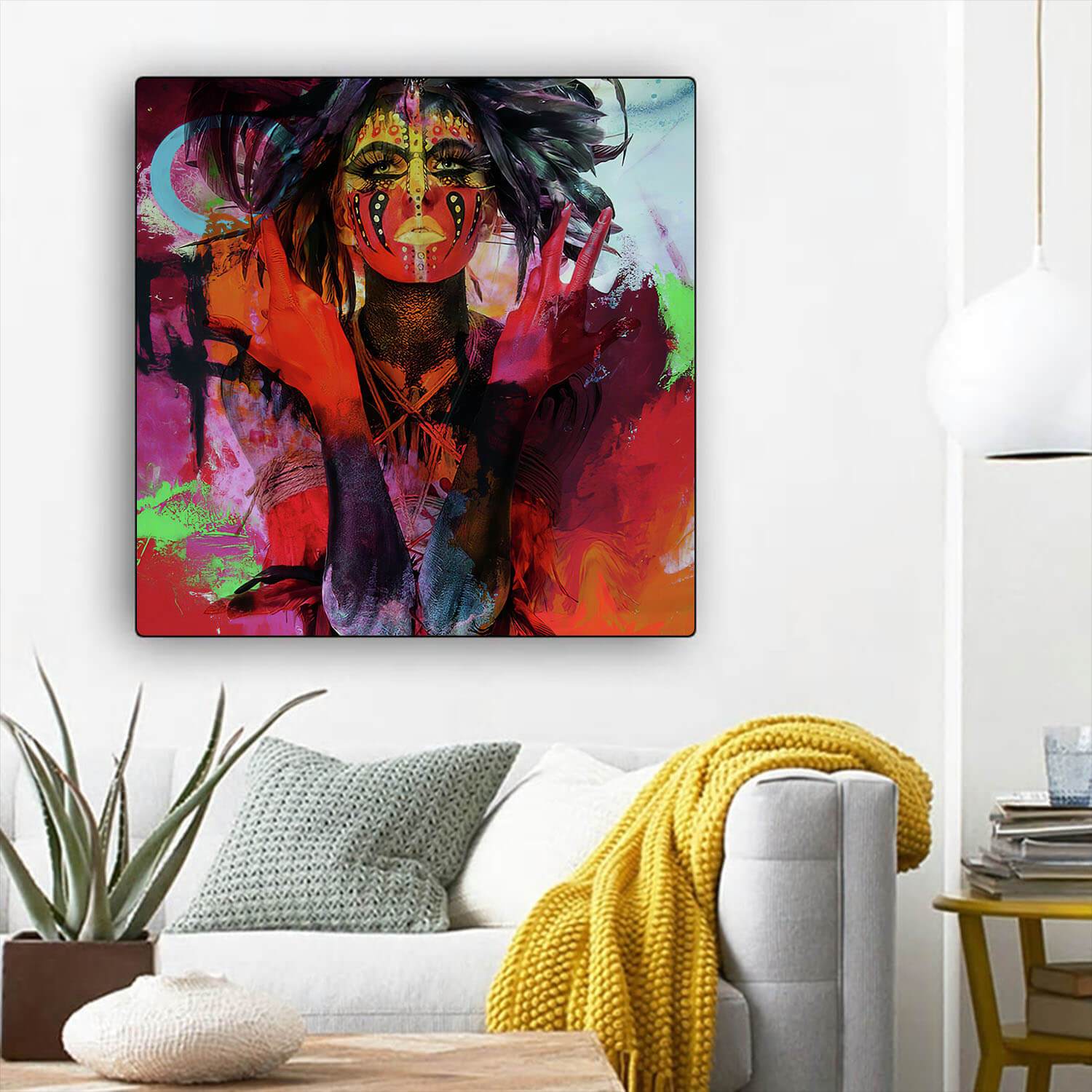 African Canvas Art Cute Afro American Woman Black History Wall Art Afrocentric Home Decor Ideas BPS30308