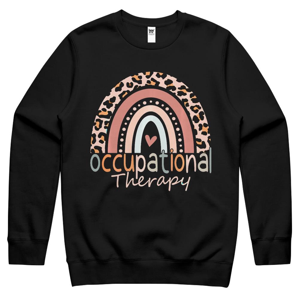 Occupational Therapy Leopard Rainbow – Ot Assistant Crewneck Sweatshirt