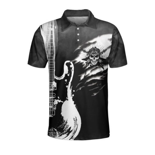 Guitar And Skull Short Sleeve Polo Shirt, Polo Shirts For Men And Women, Streetwear Polo Shirt