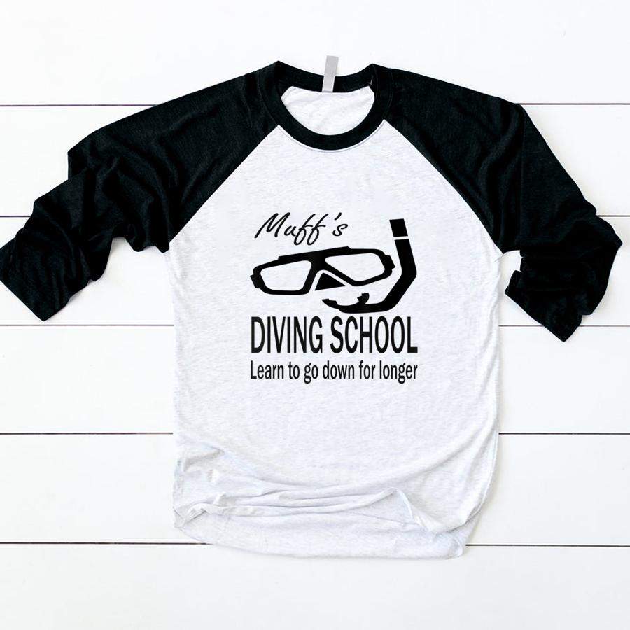 Funny Scuba Diving Muff Diver School Satire Comedy Shirt