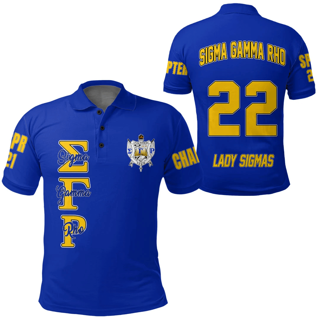 Sorority Polo – Personalized Sigma Gamma Rho Blue Polo Shirt