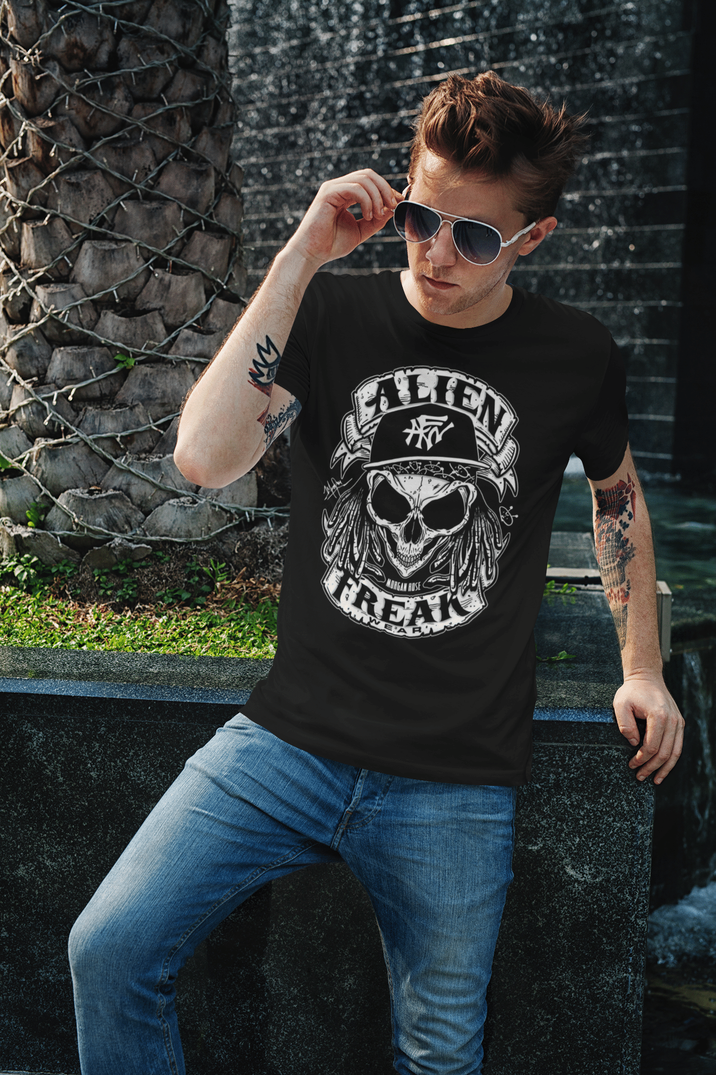 Alien Freak Wear Merch Skull T-Shirt