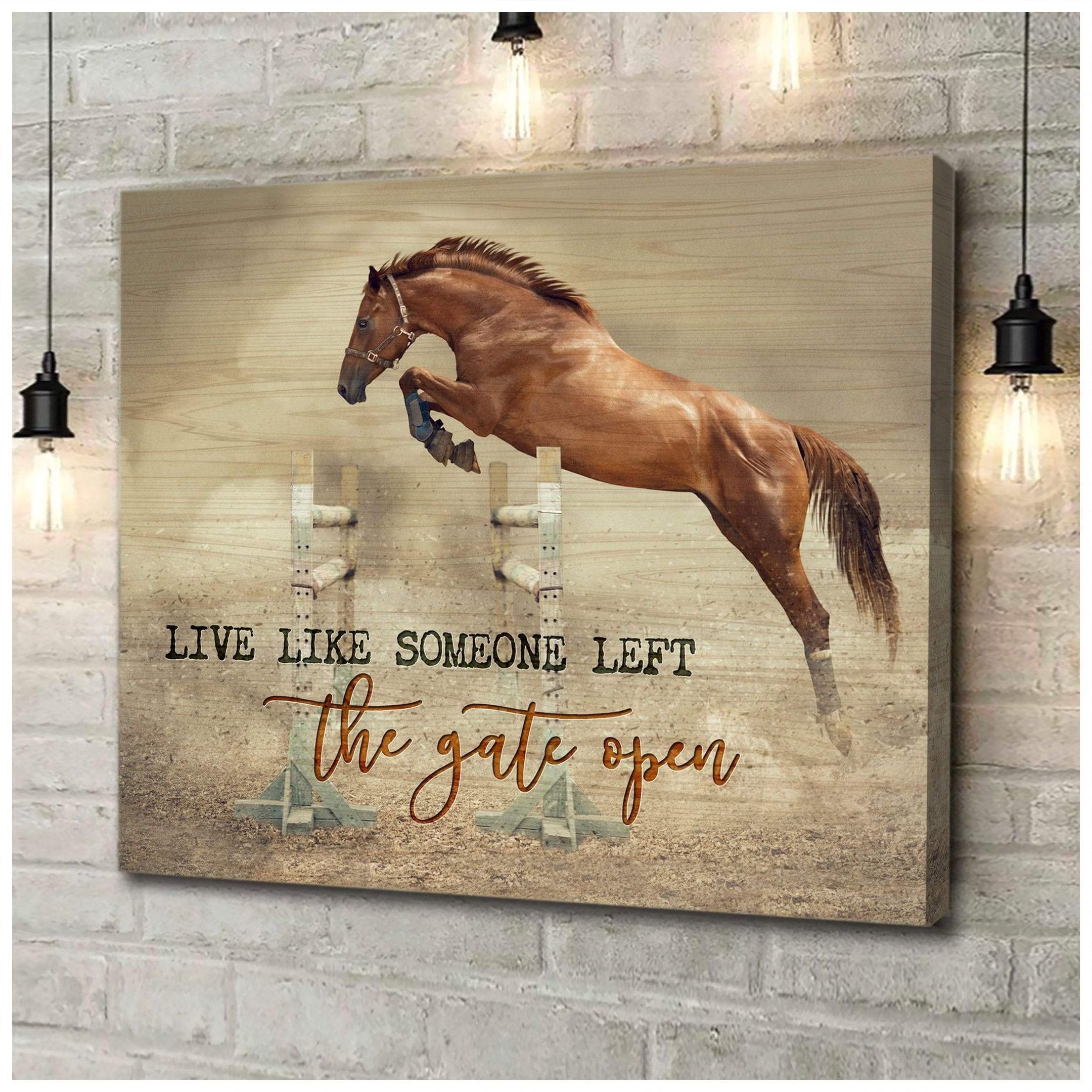 The Gate Open Horse Wall Art Canvas Gift For Family, Wall Art Decor, Canvas Print, Home Decor