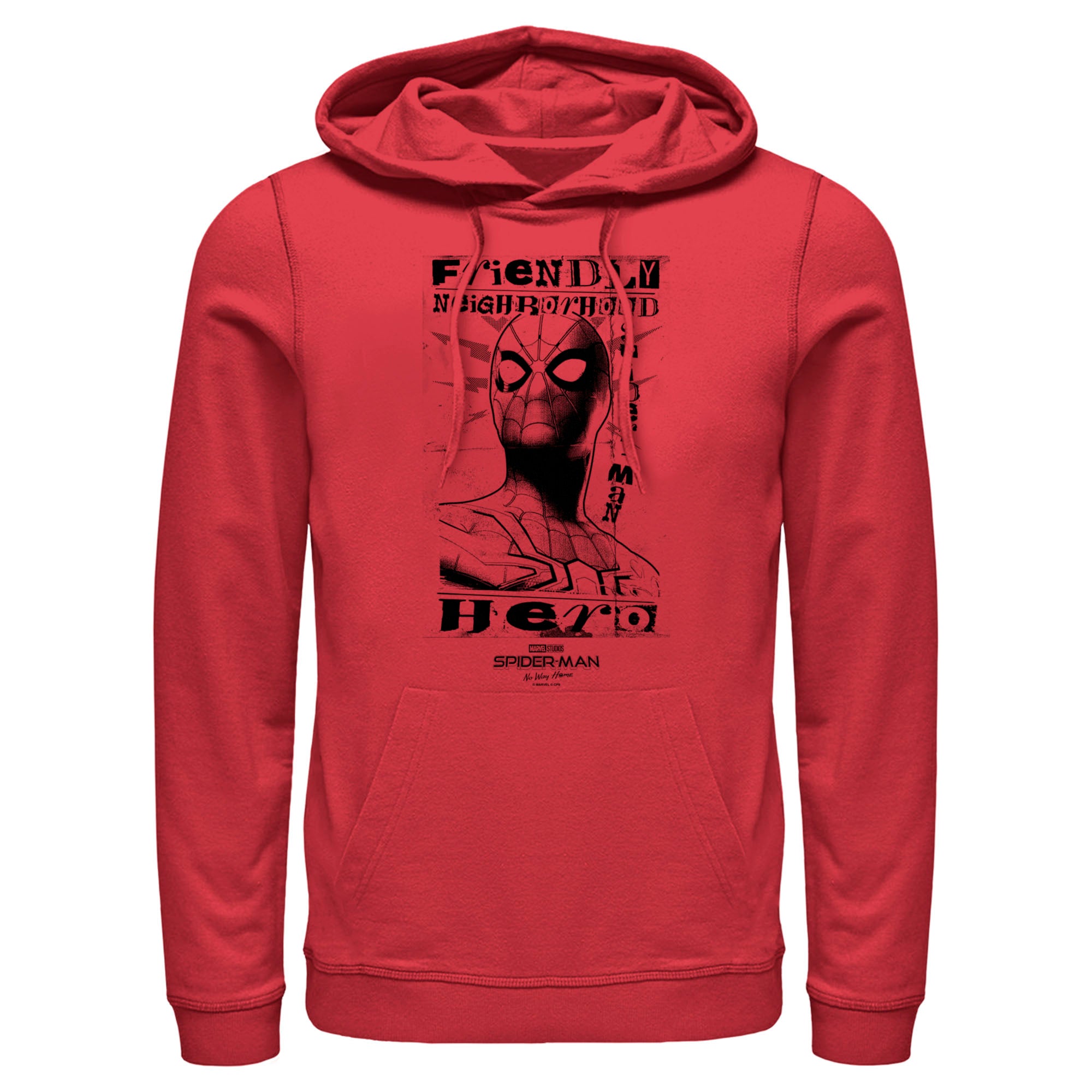 Men’S Marvel Spider-Man: No Way Home Friendly Neighborhood Hero Pull Over Hoodie