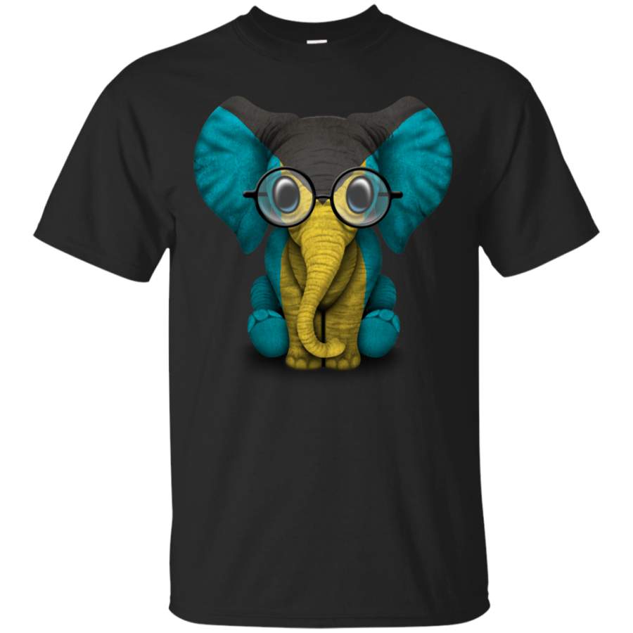 BAHAMAS – Baby Elephant with Glasses and Bahamas Flag T Shirt & Hoodie