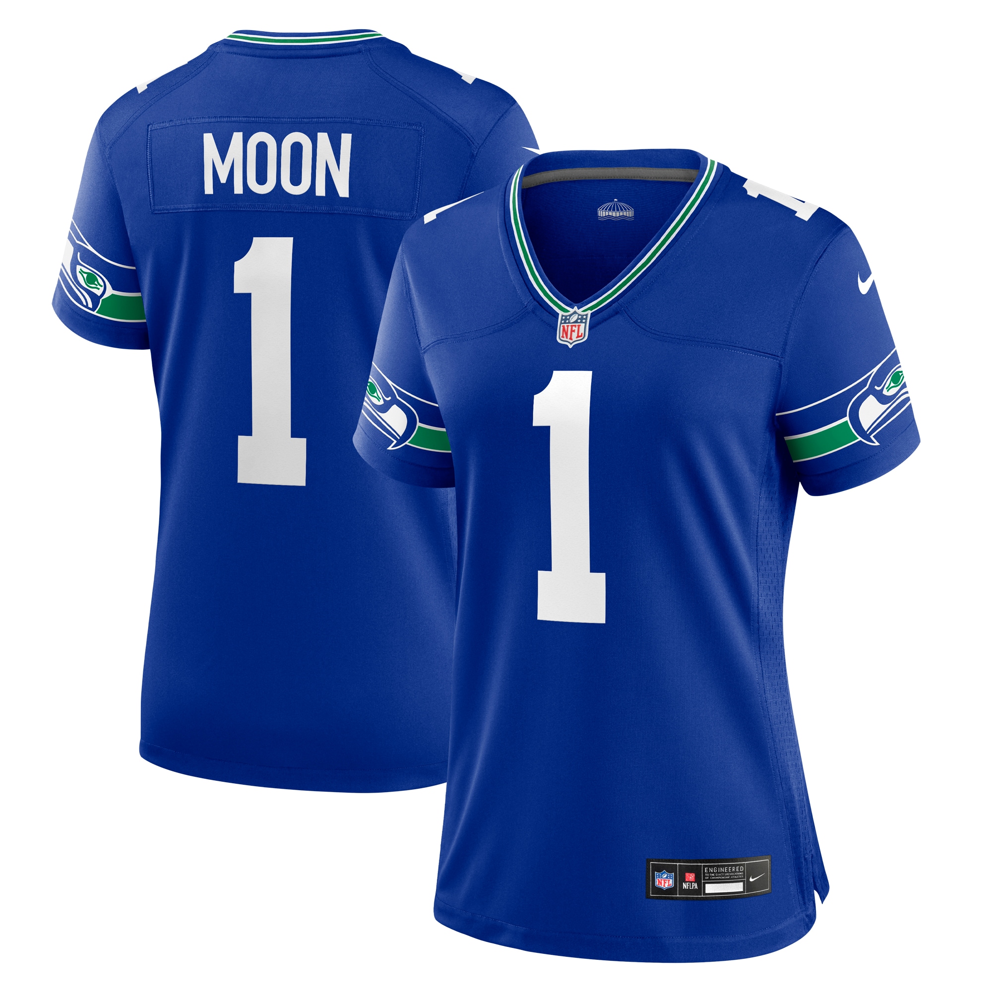 Warren Moon Seattle Seahawks Women's Throwback Retired Player Game Jersey – Royal