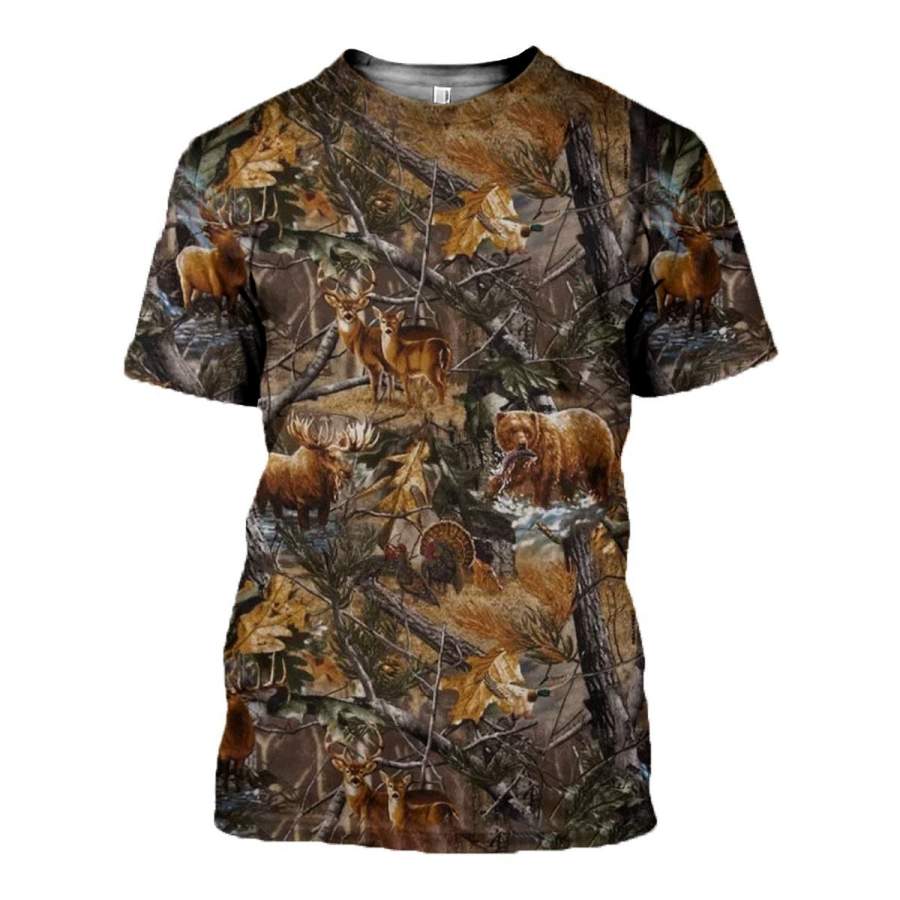 3D All Over Printed Hunting animal camo Clothes