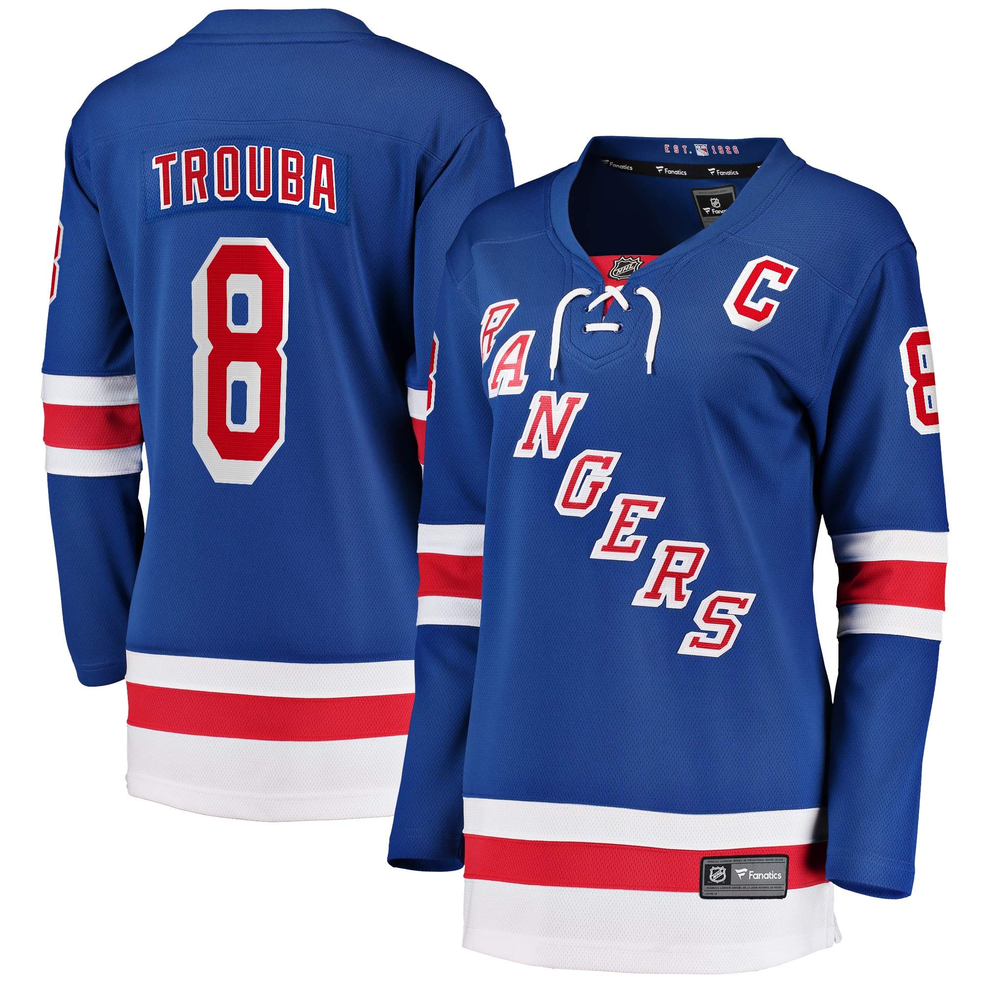 Women's New York Rangers Jacob Trouba Blue Home Breakaway Player Jersey