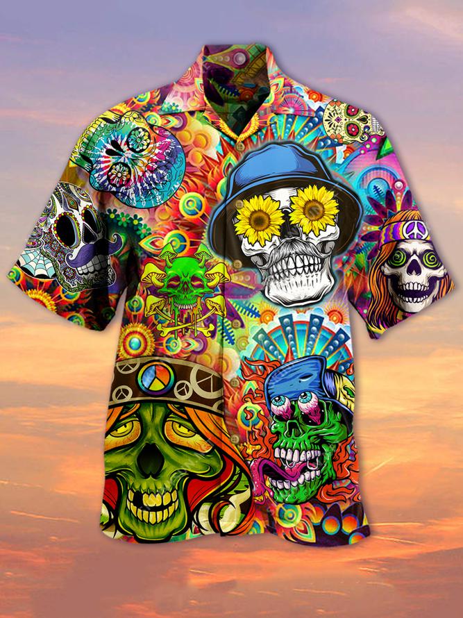 Hippie Skull Unisex Hawaii Shirt For Men Women Adult Ha19705