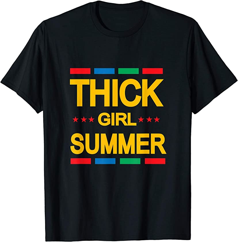 African American Thick Girl Summer Plus Size Curvy Graphic T-Shirt