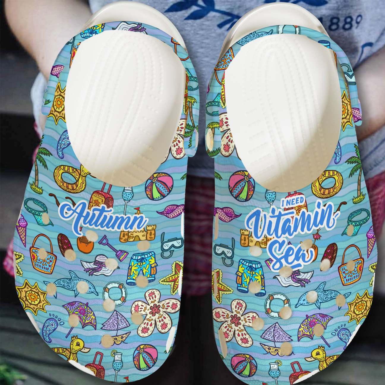 Beach Personalized Clog, Custom Name, Text, Color, Number Fashion Style For Women, Men, Kid, Print 3D I Need Vitamin Sea