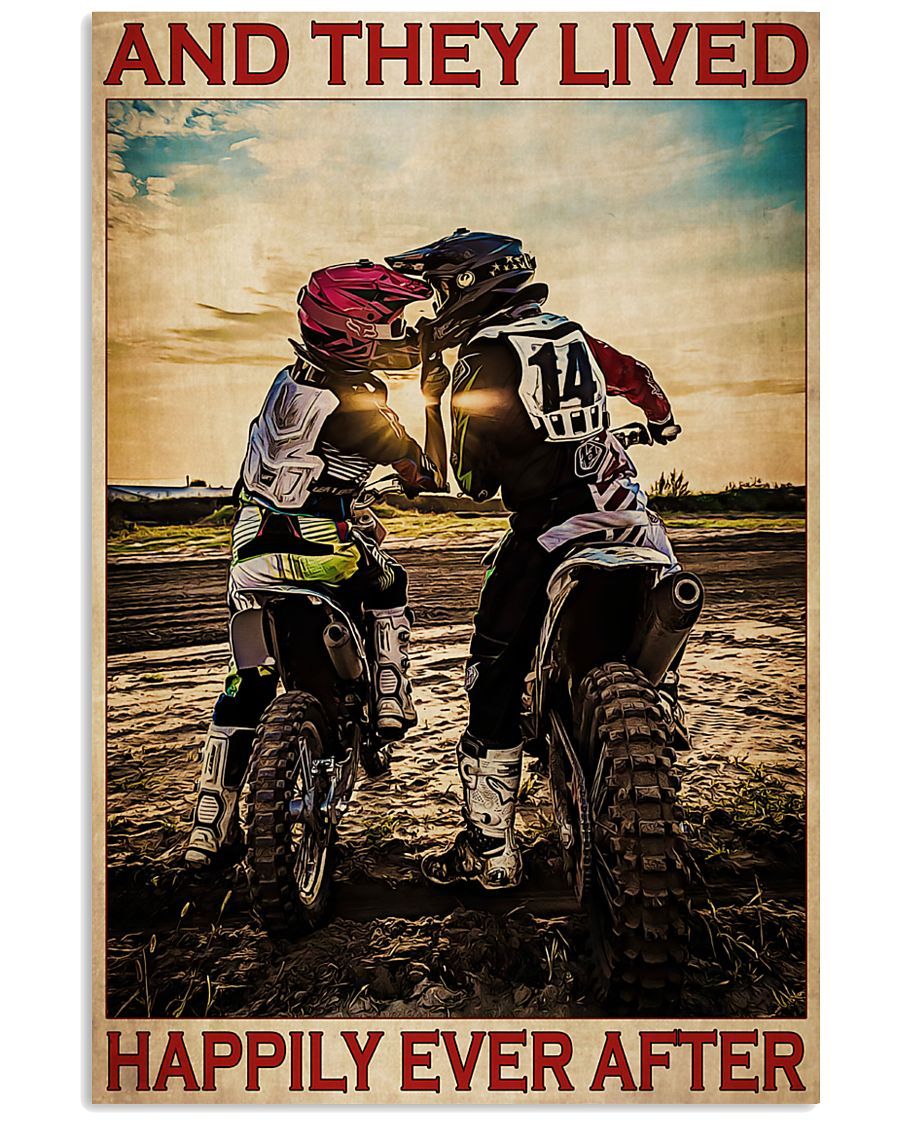 Couple Motocross They Live Happily Ever After poster canvas