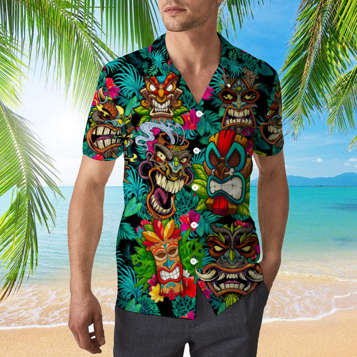 Aloha Tiki Floral Hawaiian Shirt – For Men And Women