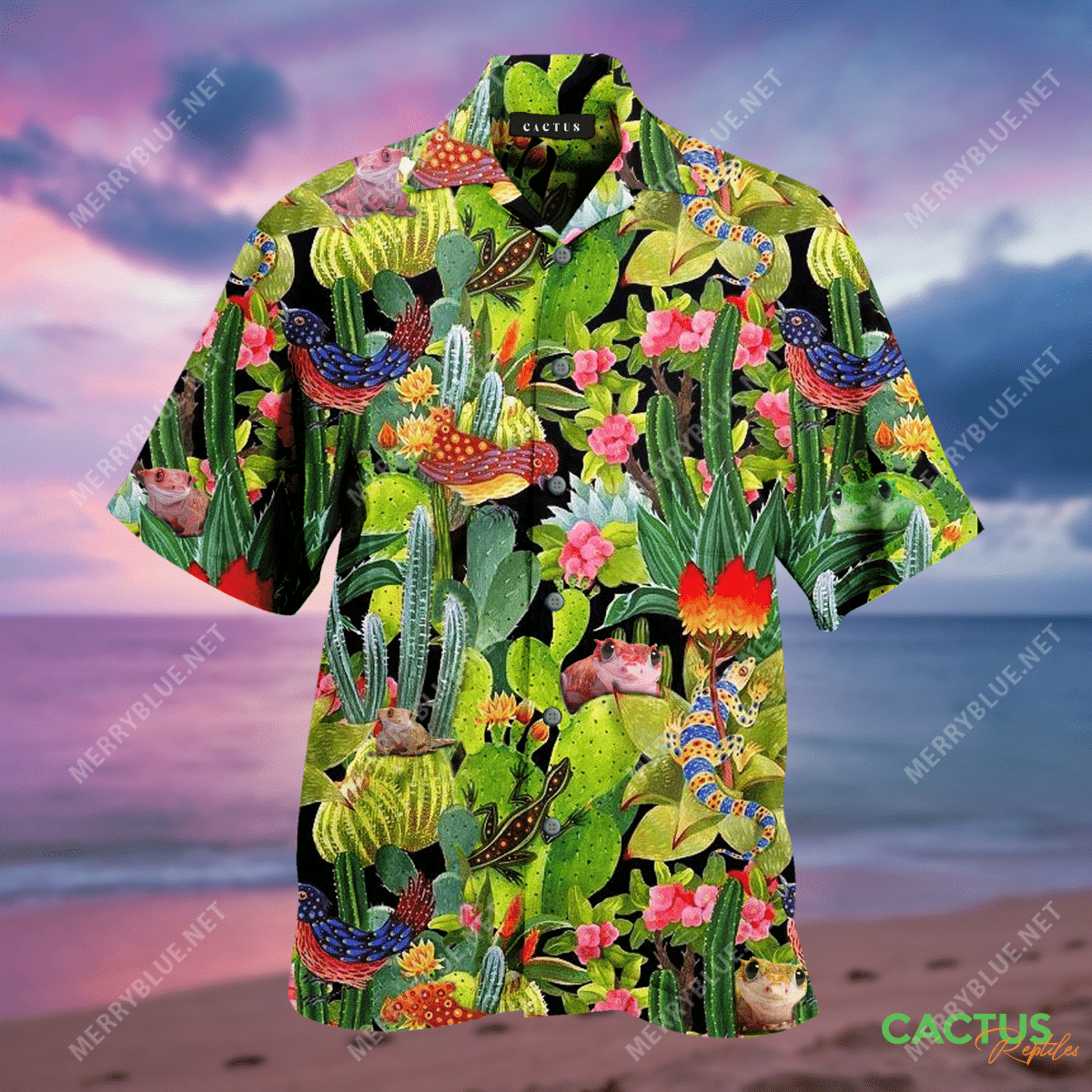 Shop Amazing Cactus And Reptiles Unisex Hawaii Shirt Ha47224