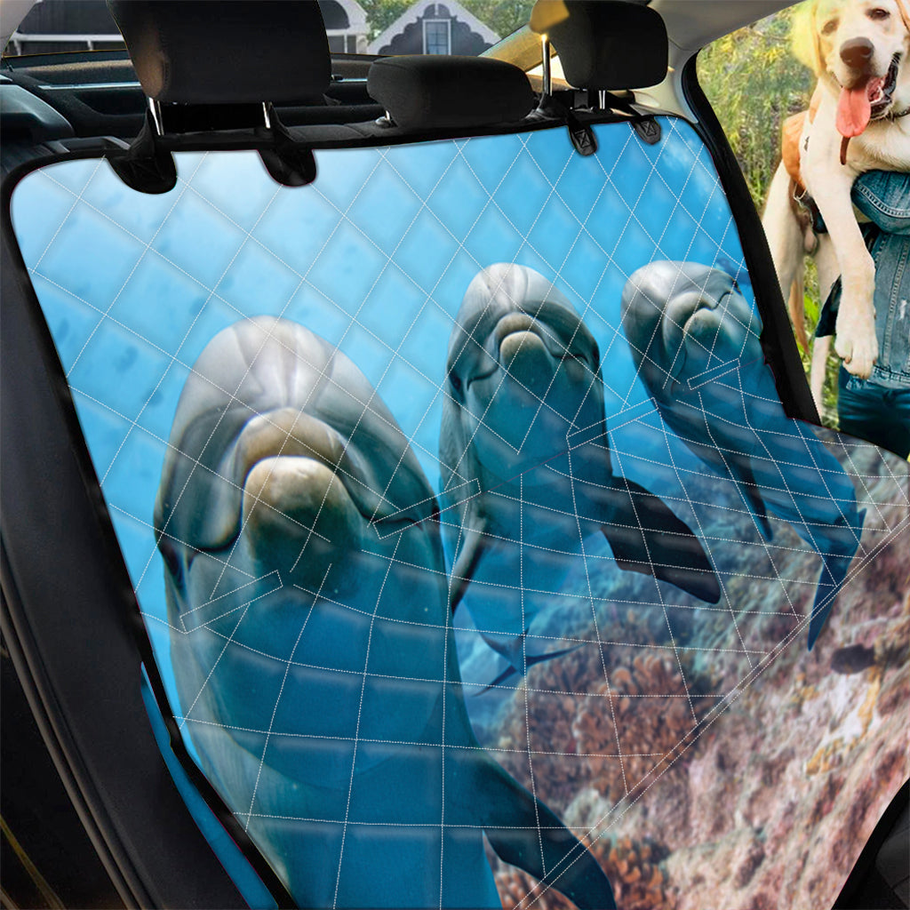 Cute Dolphins In The Ocean Print Pet Car Back Seat Cover