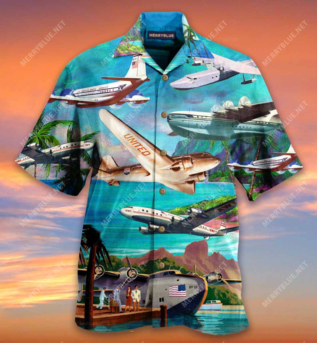 Fly To Hawaiian Aircraft Unisex Shirt Ha110514