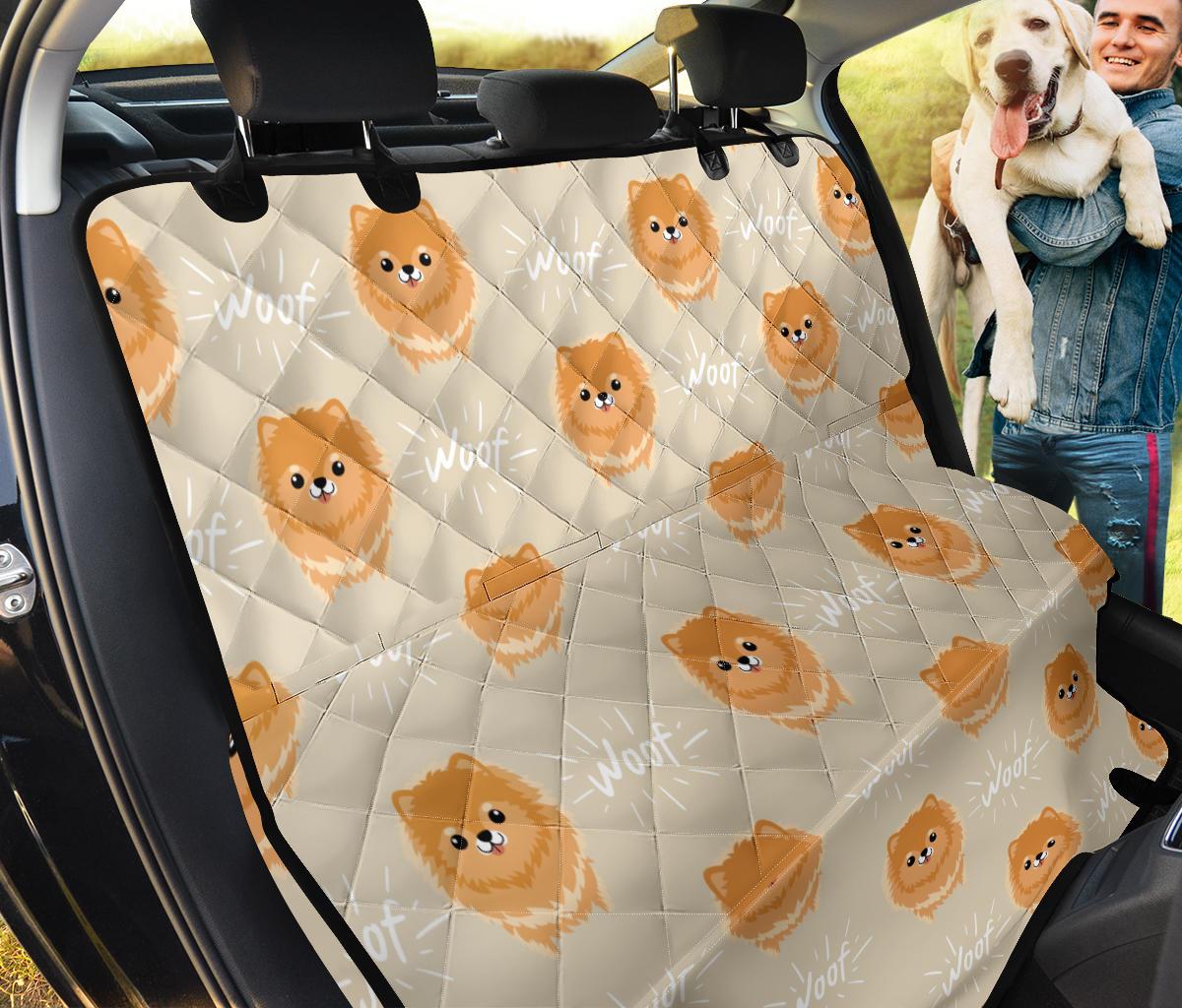 Cute Brown Pomeranian Puppy Dog Car Seat Covers