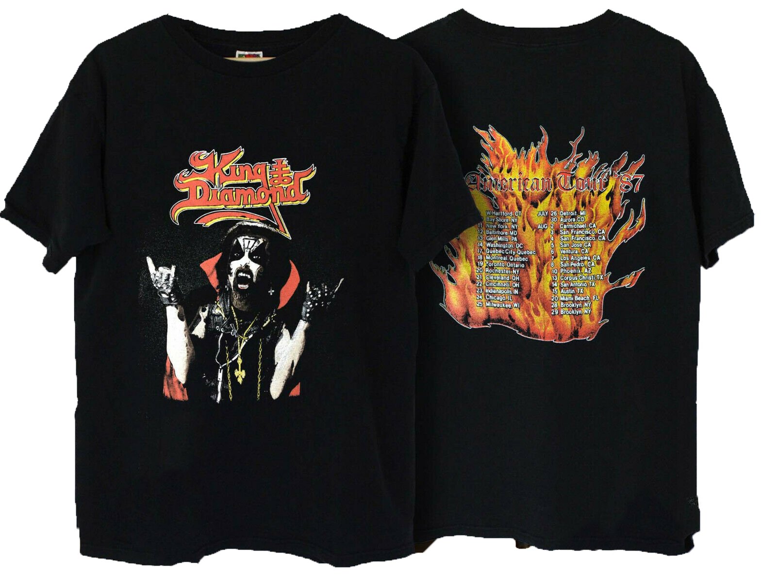 Vtg King Diamond ’North American Tour ’87’ Concert T-Shirt