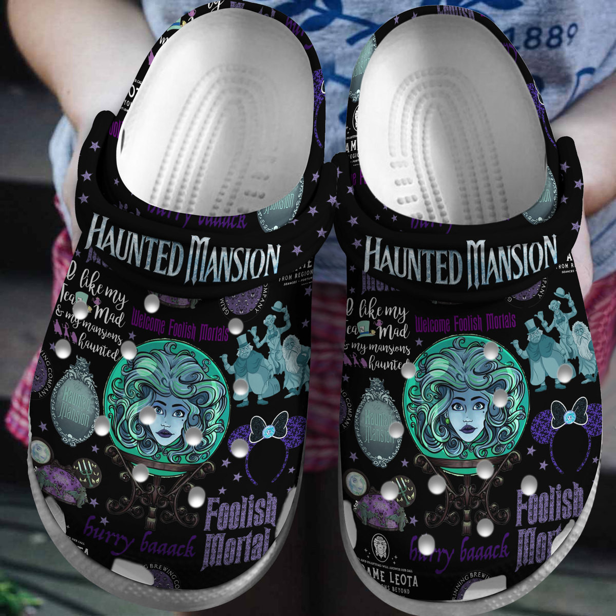 Premium Haunted Mansion Movie Crocs Crocband Clogs Shoes Comfortable For Men Women and Kids