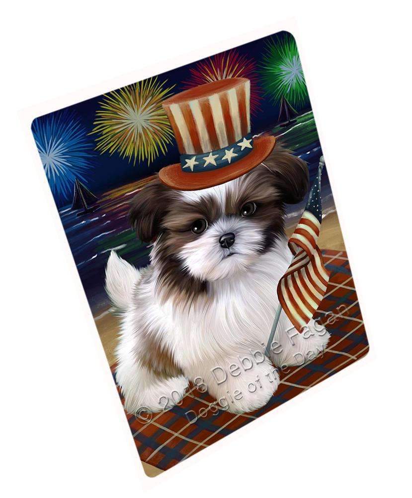 4Th Of July Independence Day Firework Shih Tzu Dog Blanket Blnkt56757 (37X57 Sherpa)