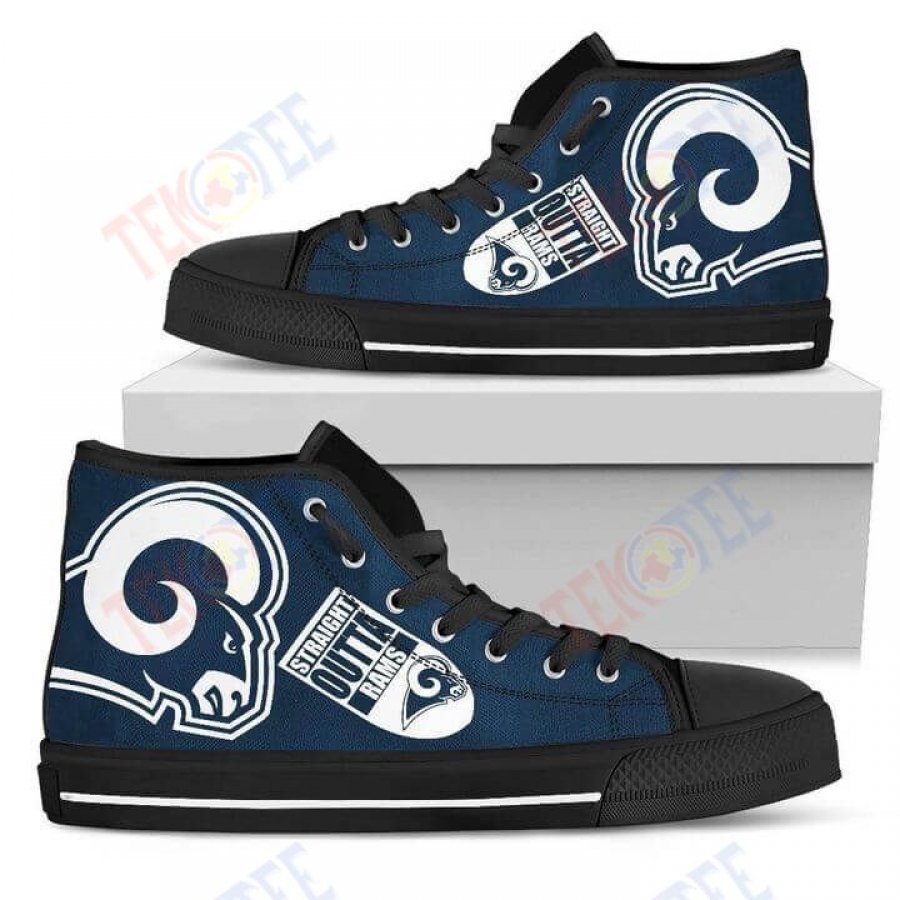 Mens Womens Straight Outta Los Angeles Rams High Top Shoes TMT495