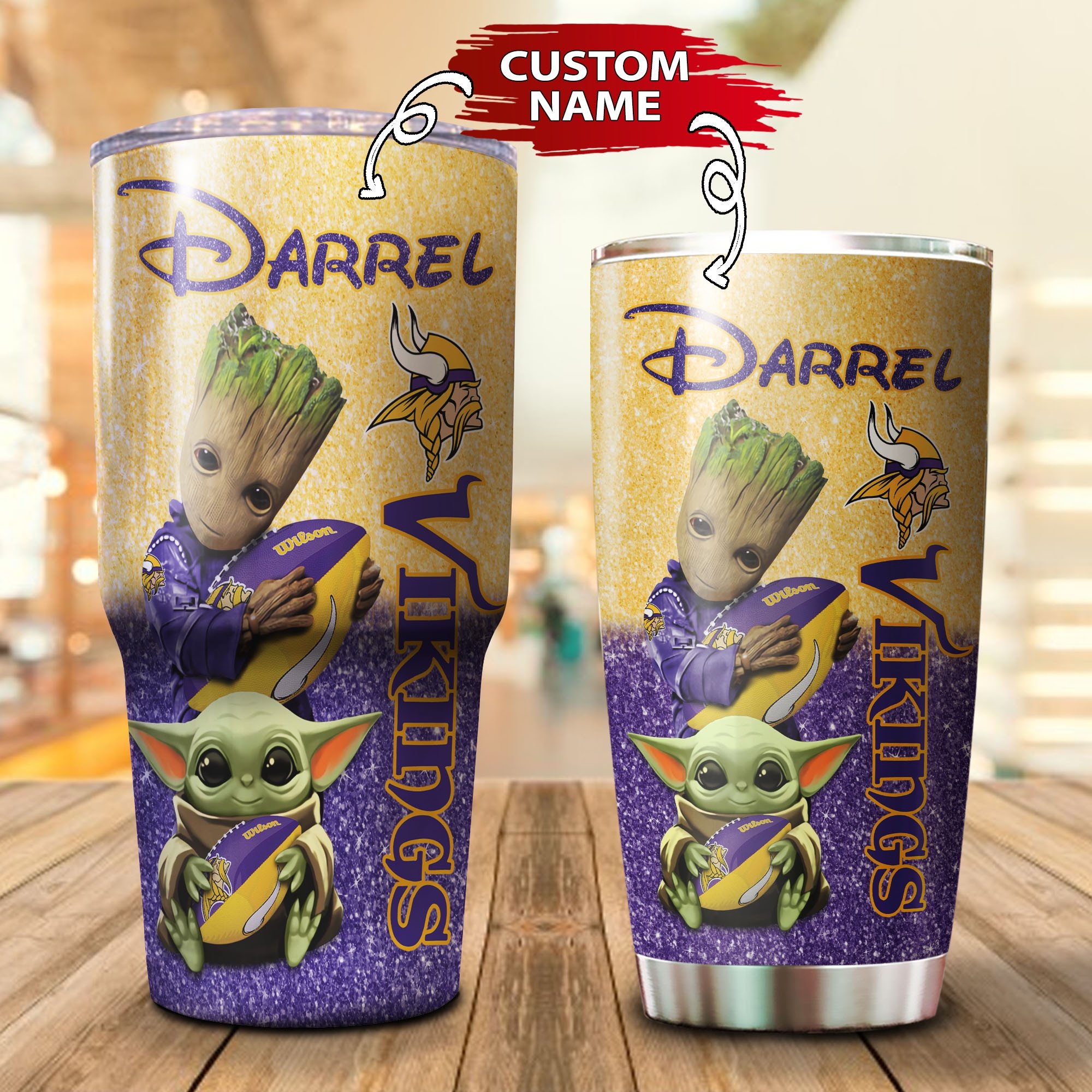 Buy Personalized Minnesota Vikings Custom Stainless Steel Tumbler 20