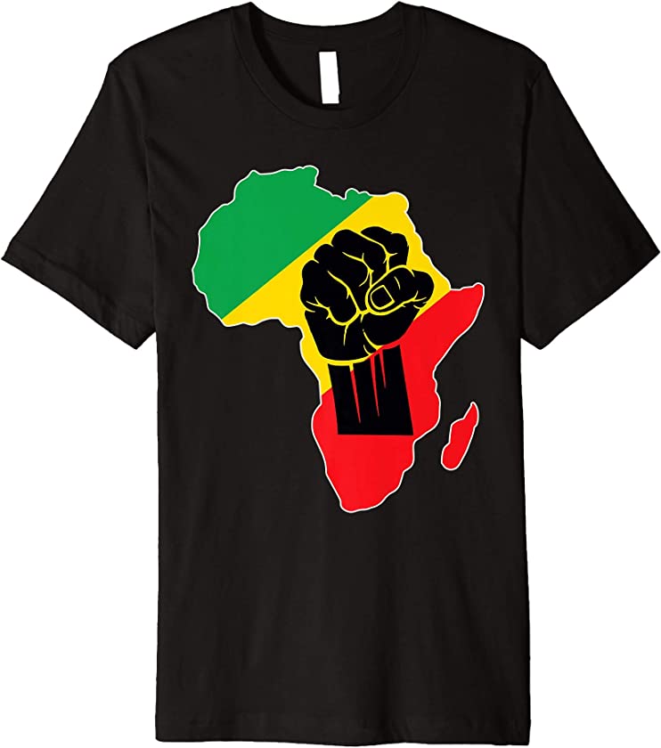 Africa Black Power Africa Map Fist African pride T-Shirt