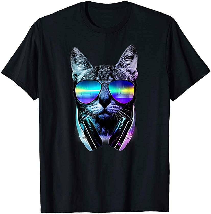 Rave Cat EDM Kitten DJ Kitty Tech House Music Underground T-Shirt