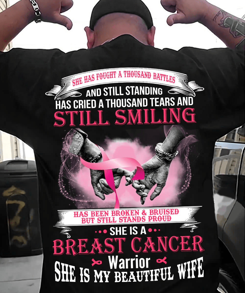 Still Smiling She Is Warrior, She Is My Beautiful Wife, Breast Cancer Shirts