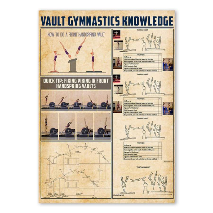 Vault Gymnastics Knowledge Custom Design Giving Vault Gymnastics Athletes Poster