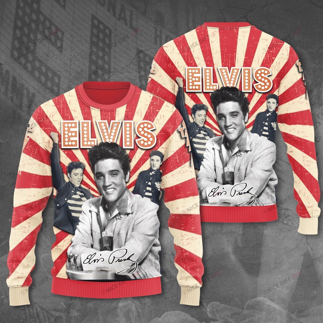 Elvis Presley Crewneck Sweatshirt 3Cs-M7Y6