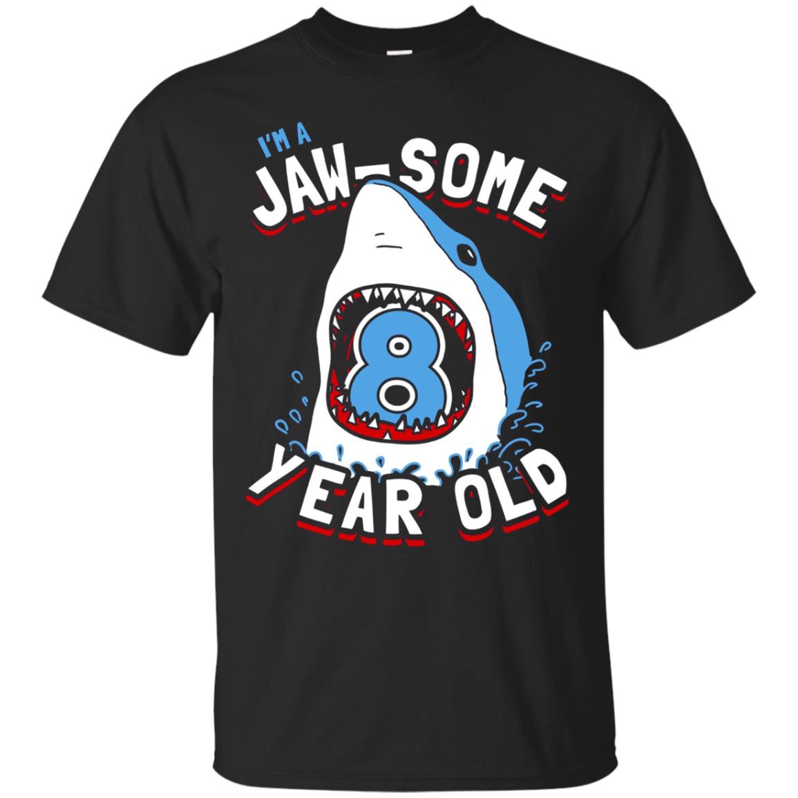 8Th Birthday Boys Shark T-Shirt | Jaw-Some 8 Year Old