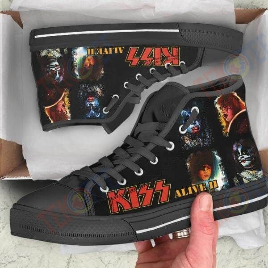 Mens Womens Kiss High Top Vans Shoes TMT778