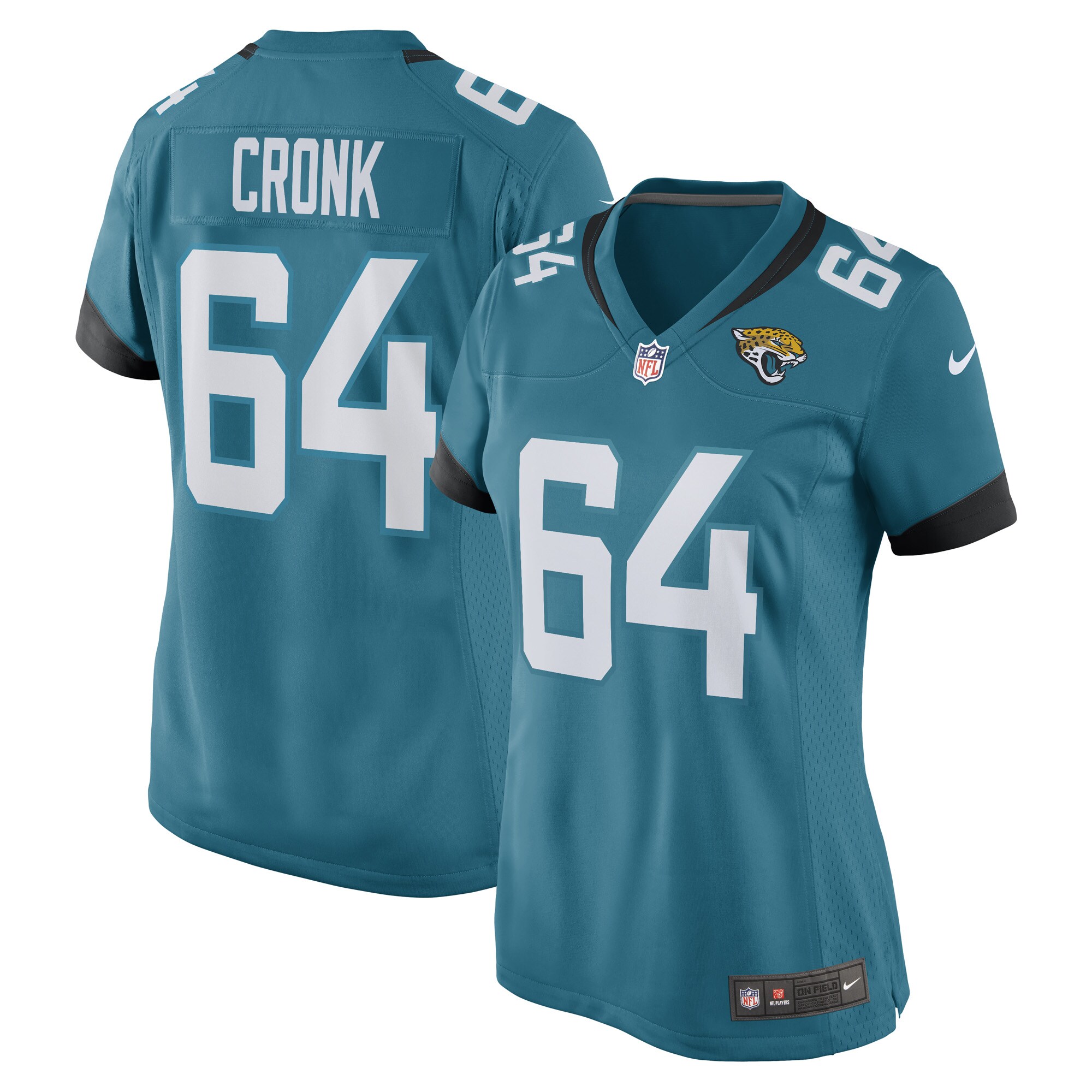 Women’s Jacksonville Jaguars Coy Cronk Teal Game Player Jersey