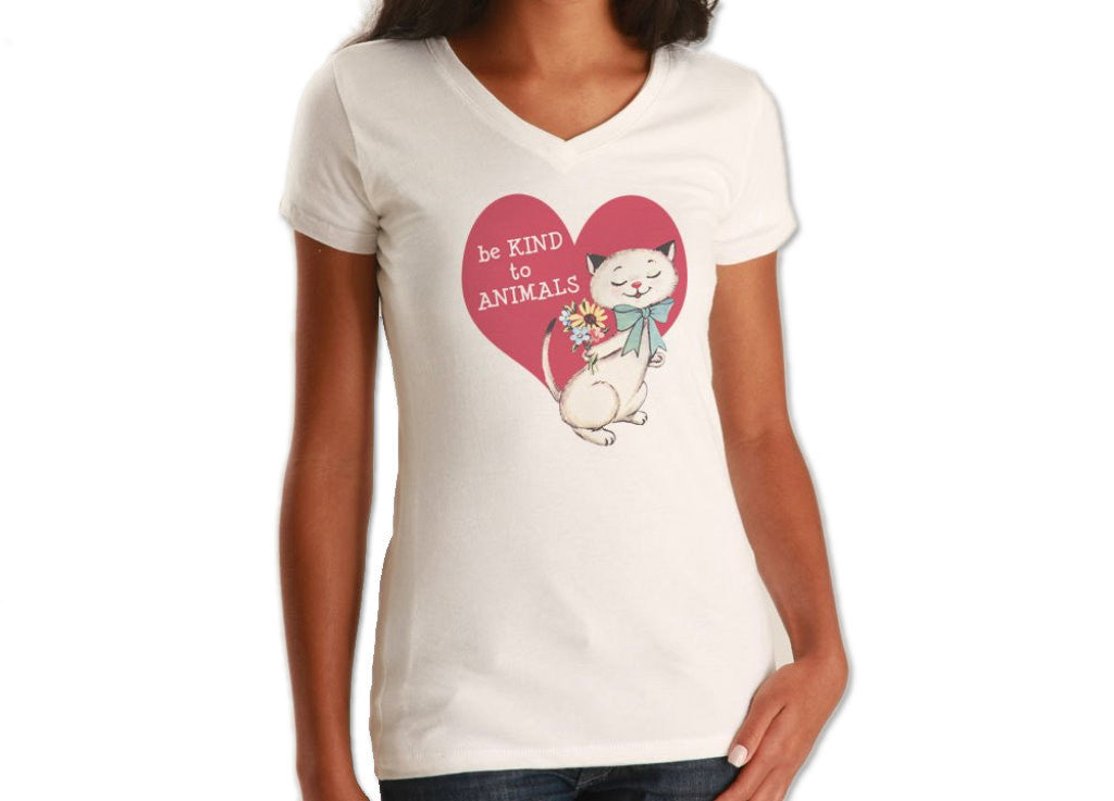 Women’S Be Kind To Animals Vneck T-Shirt