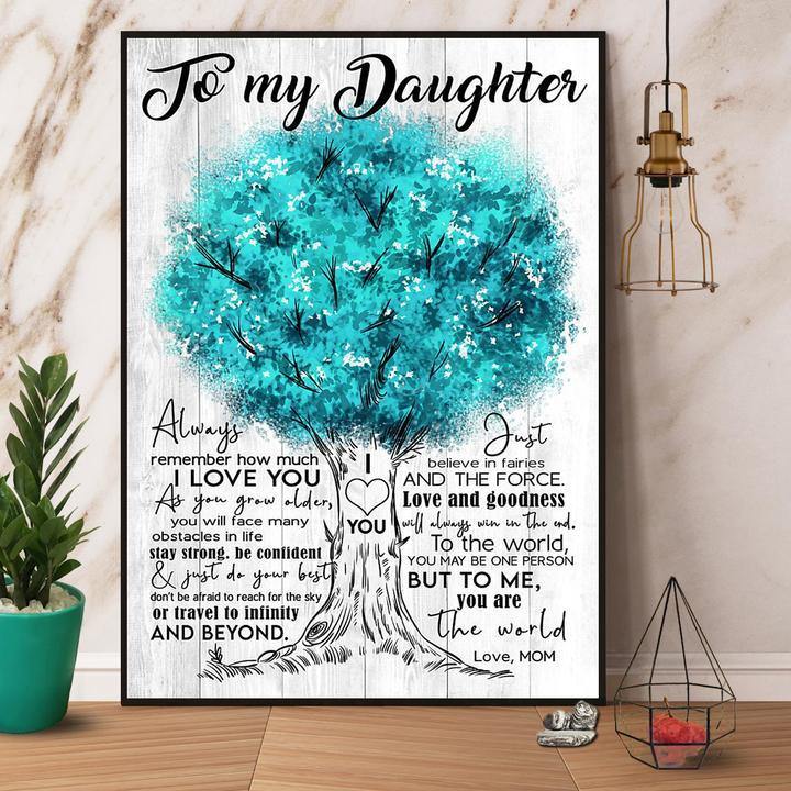 Blue Tree Mom To My Daughter Love And Goodness Gift Family Lovers Gift For Family Home Decor Matte Canvas Canvas Prints