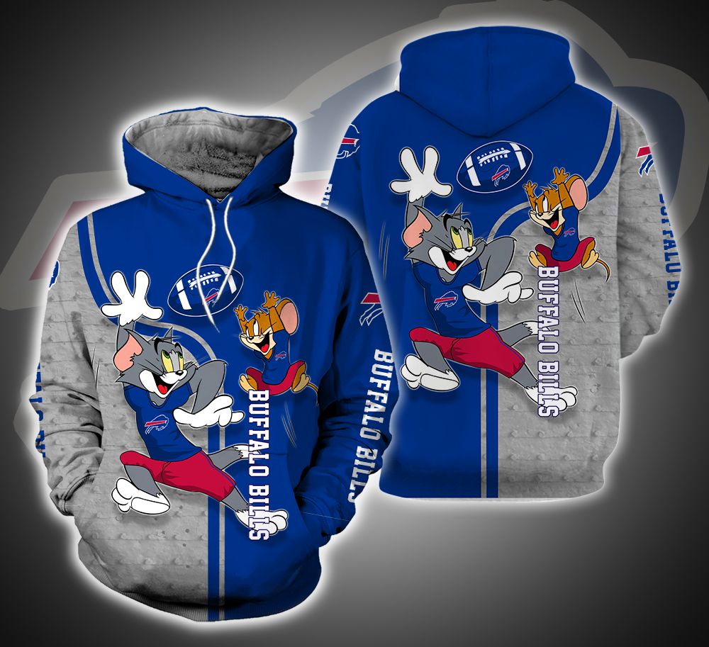 Buffalo Bills Ft. Tom and Jerry 3D Printed Hoodie