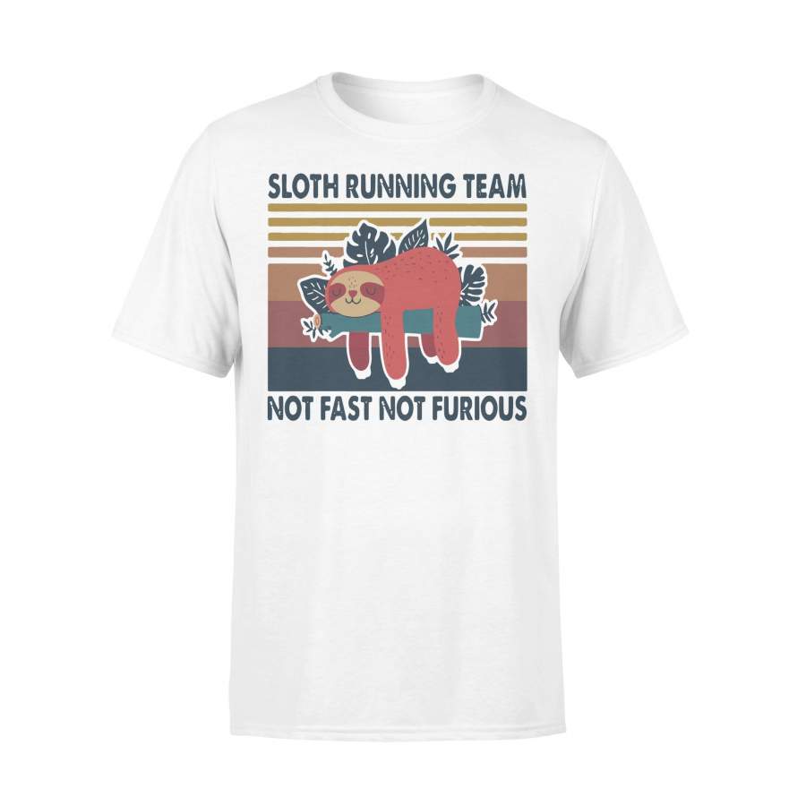 Vintage Sloth Running Team Not Fast Not Furious T-shirt