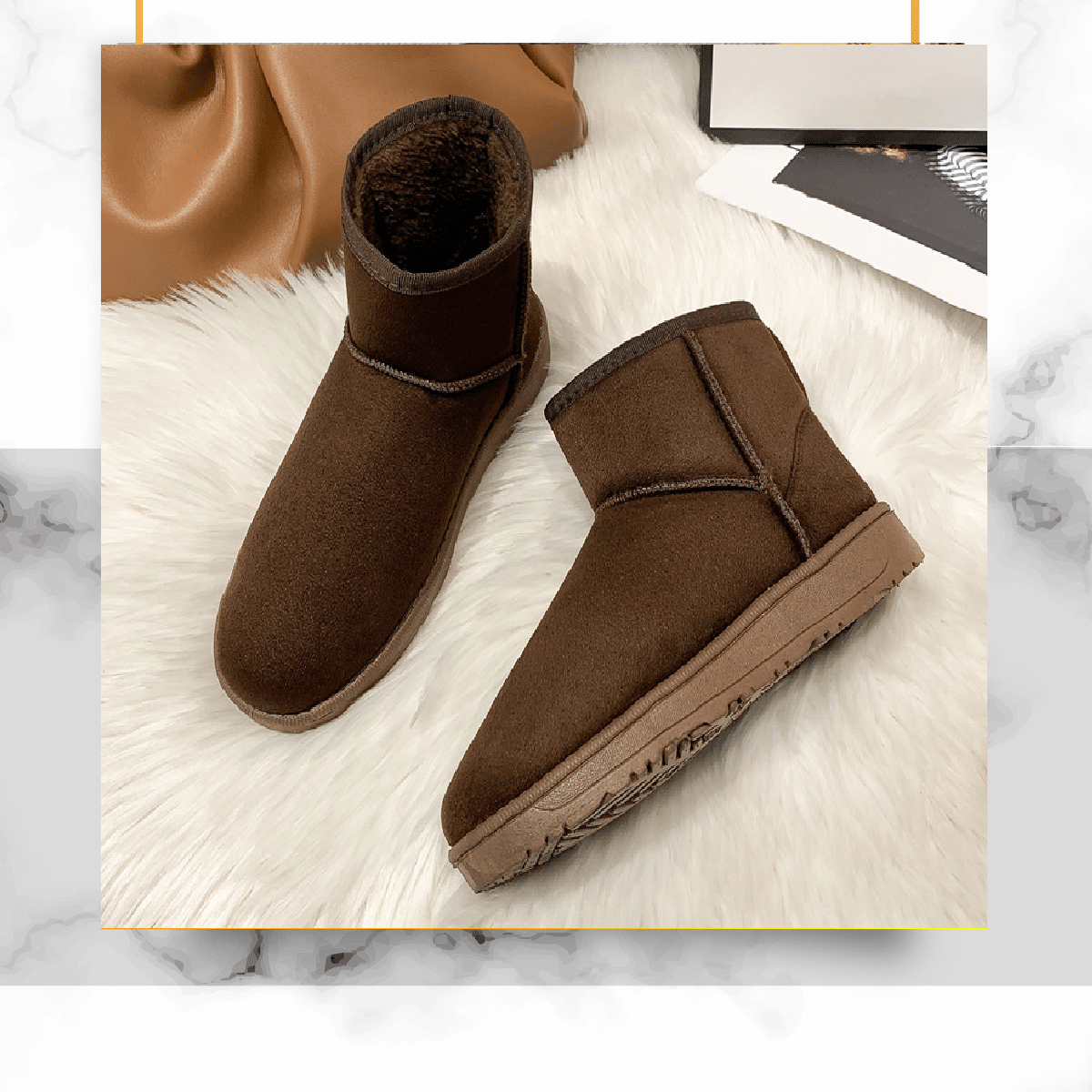 Velvet Fur Cushion Shoes Women Snow Boots