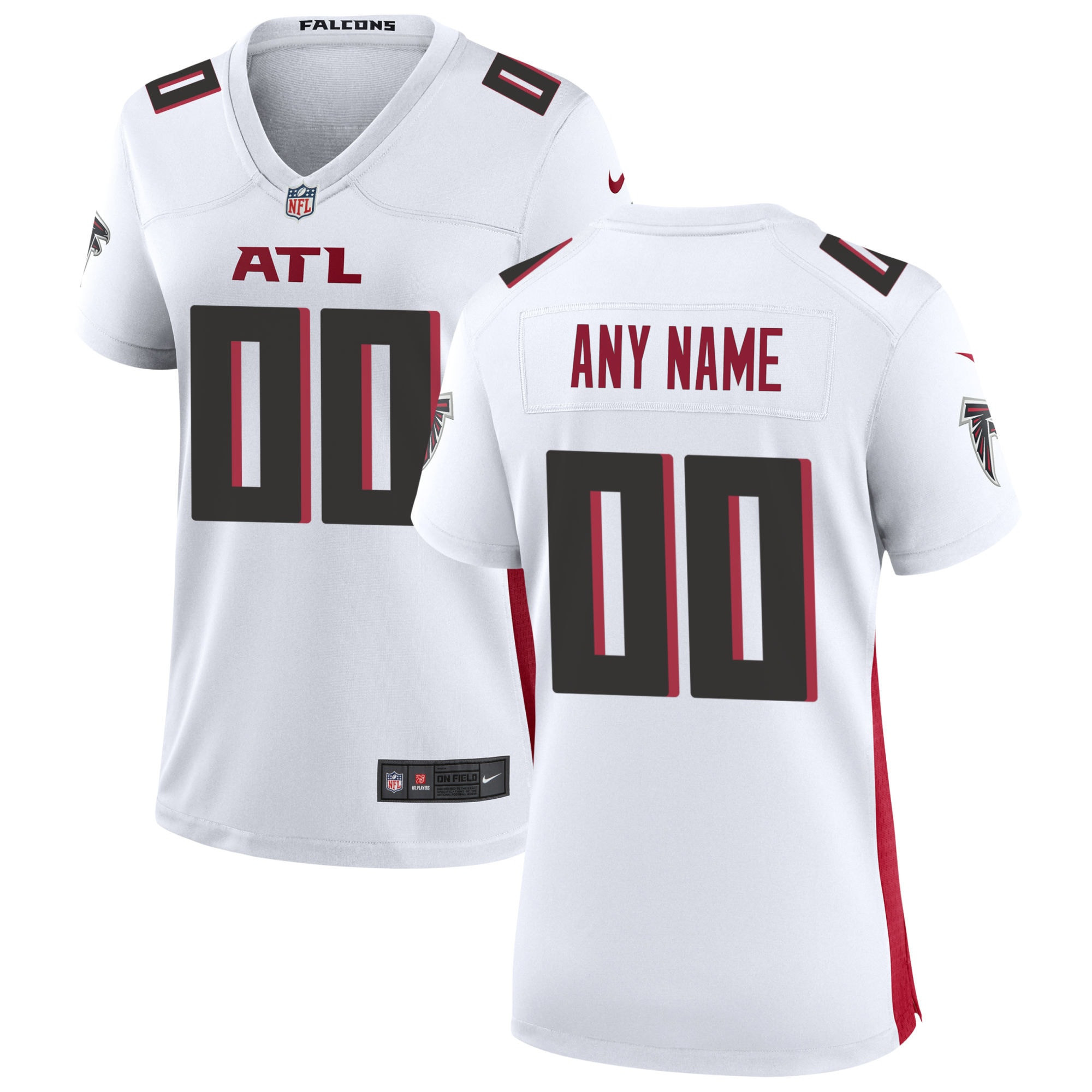 Atlanta Falcons Womens Custom Game Jersey – White Custom Jerseys NFL