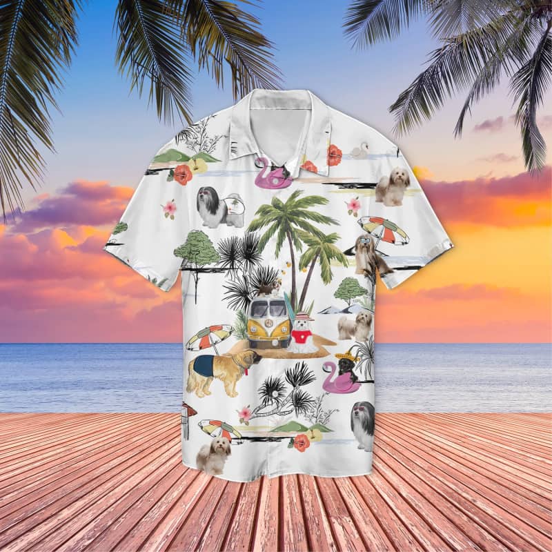 Unisex Havanese Beach Hawaii Print Aloha Short Sleeve Casual Shirt Ha89874