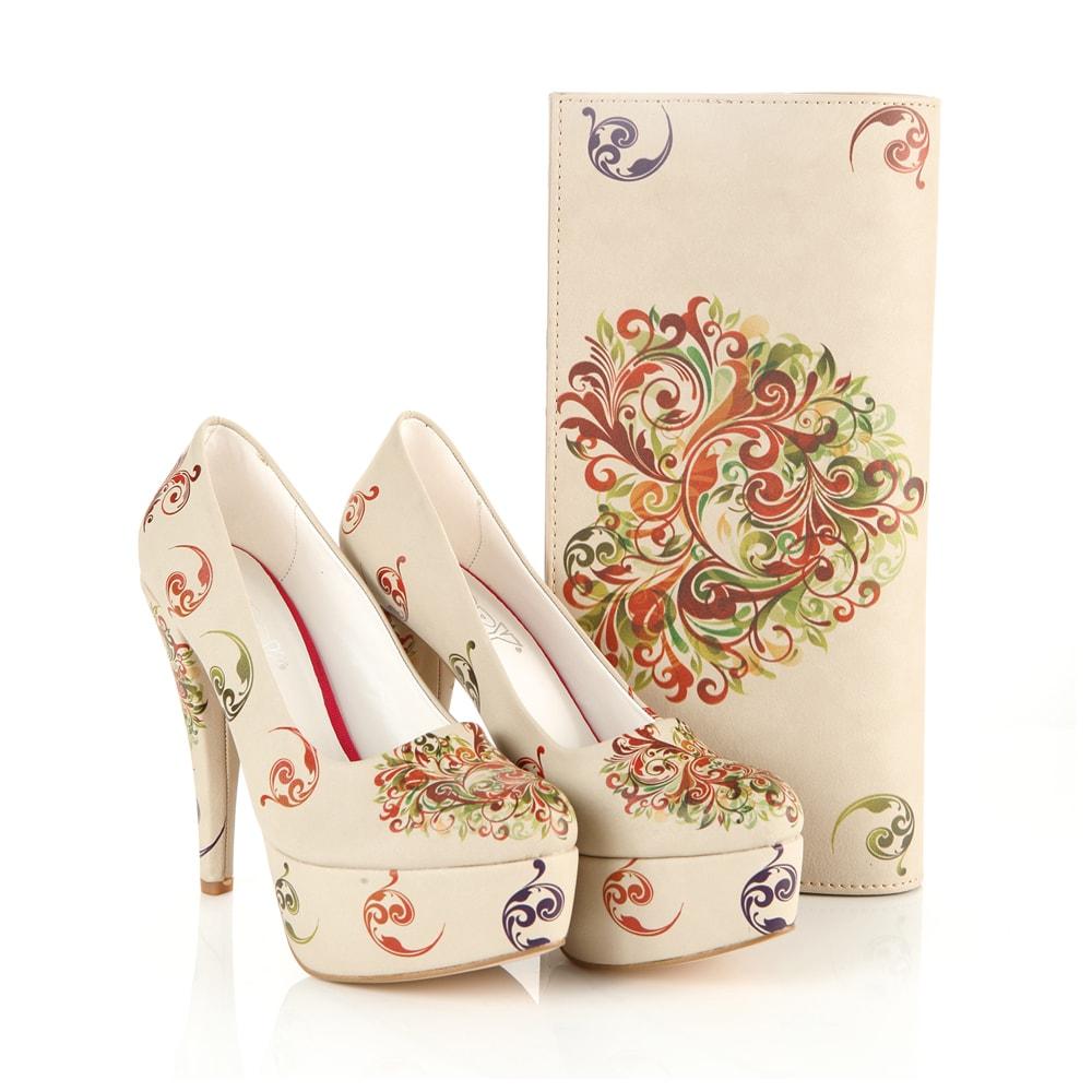 Anatolian Patterns Platform Shoes And Bag Set St7014