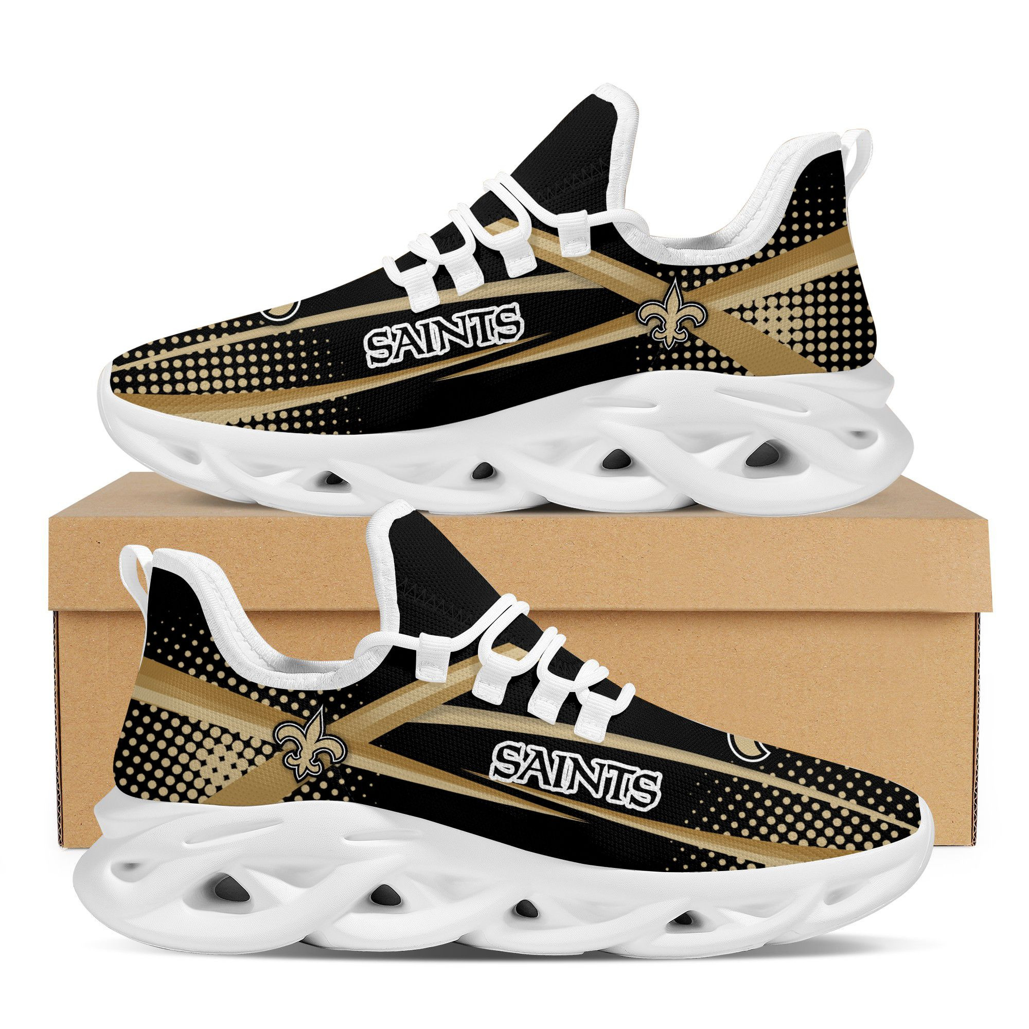 New Orleans Saintsfootball Team Symbol Geometric Sporty Max Soul Sneakers Shoes Footwear For Men And Women