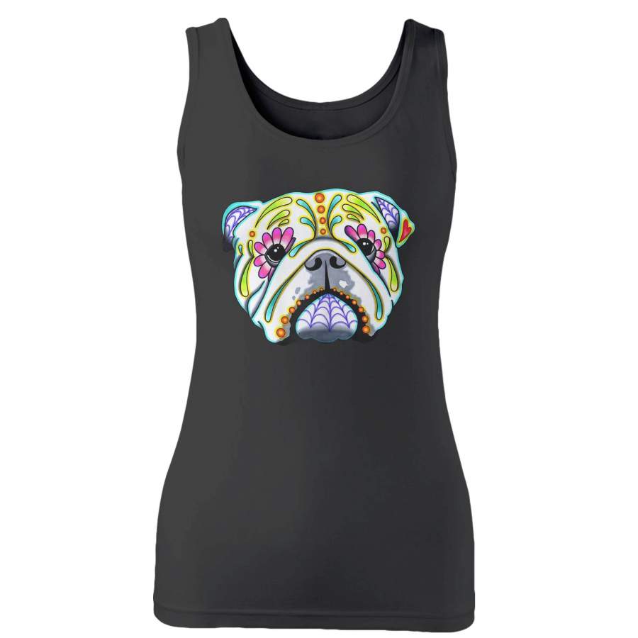 Day Of The Dead English Bulldog Sugar Woman’s Tank Top