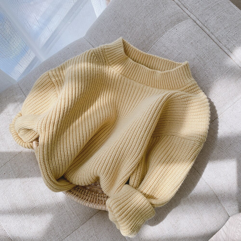 2020 New Baby Solid sweater kids baby girls clothing autumn new candy color O-neck loose casual pullover sweaters coat 3M-6Y alx