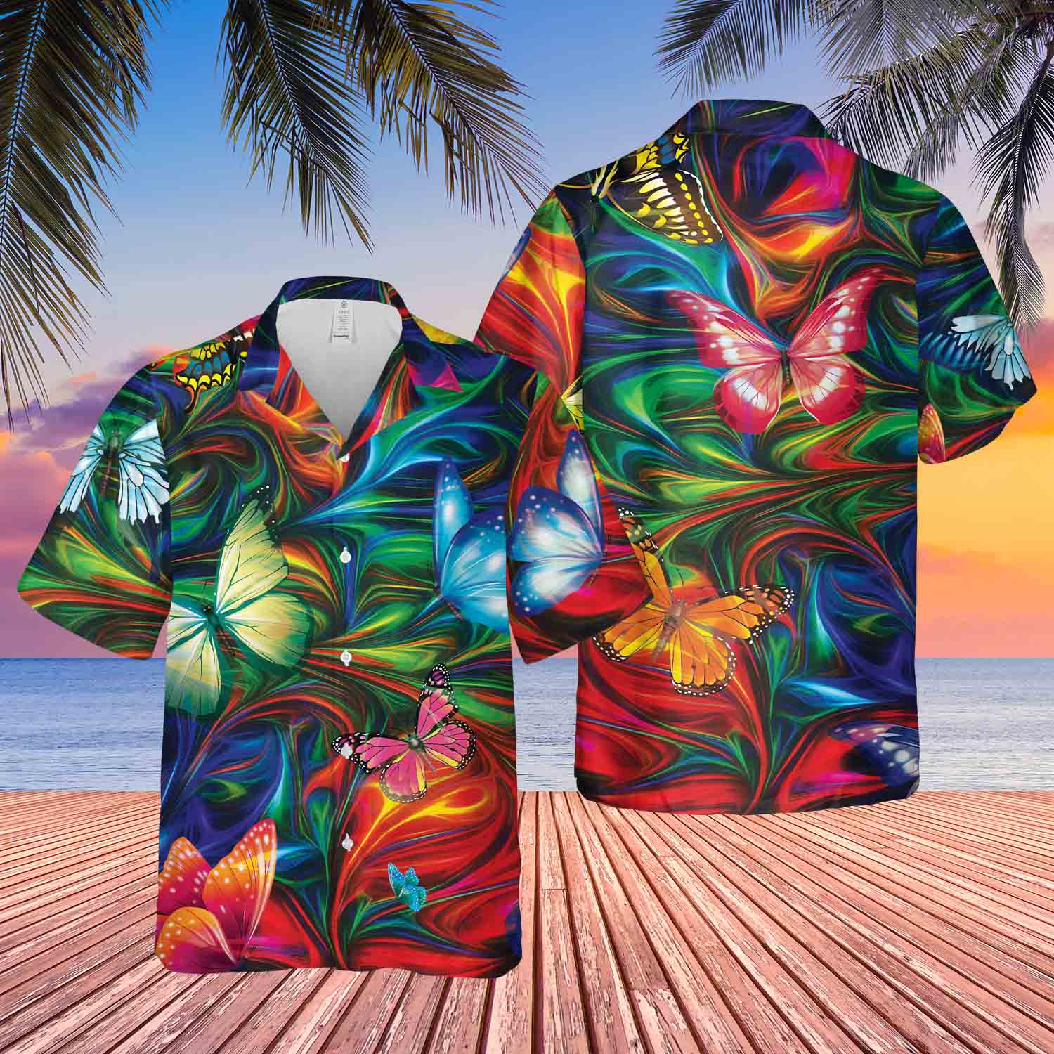 Butterfly Magical Colors Hawaii Shirt Ha51205