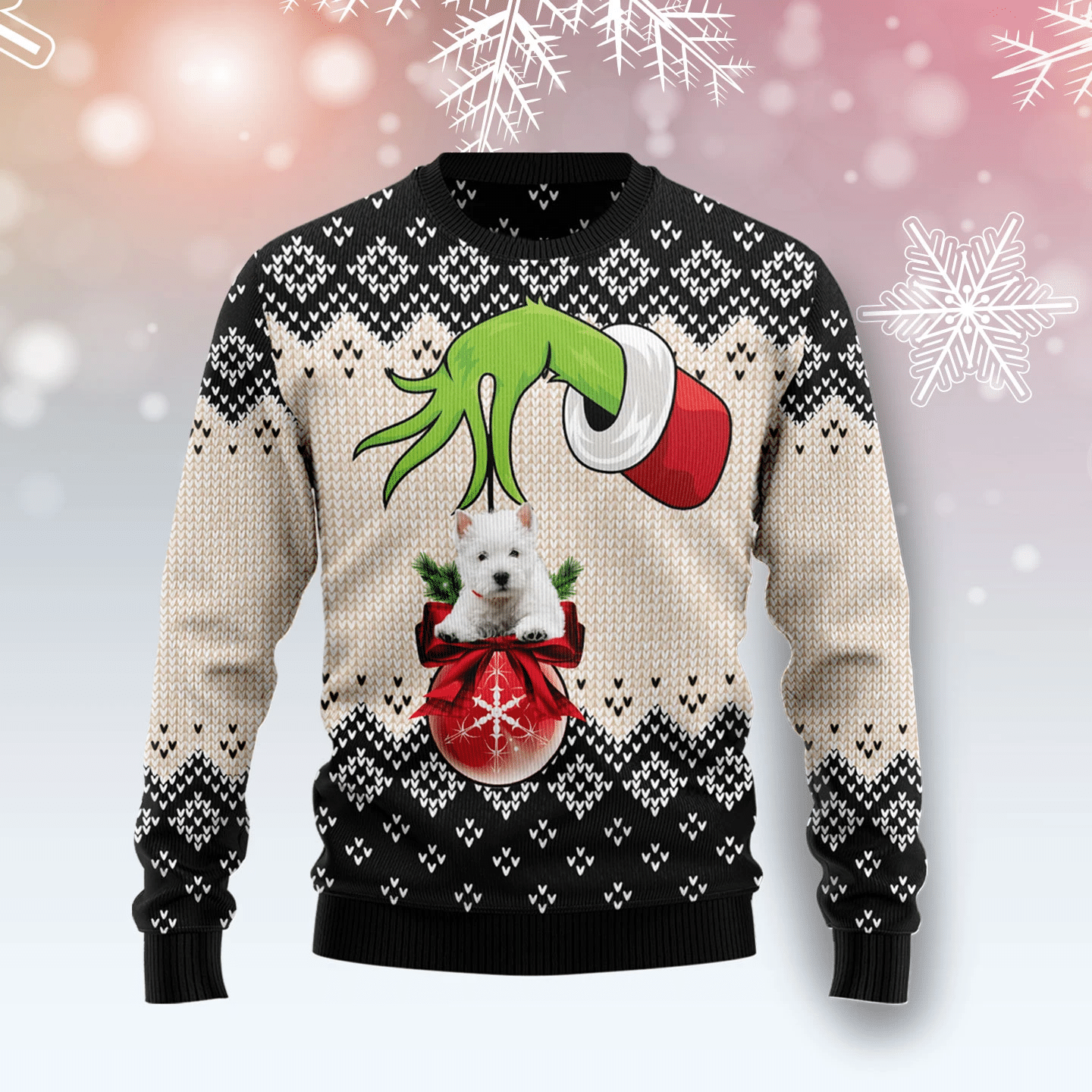 West Highland White Terrier Xmas Ball Christmas Ugly Sweater