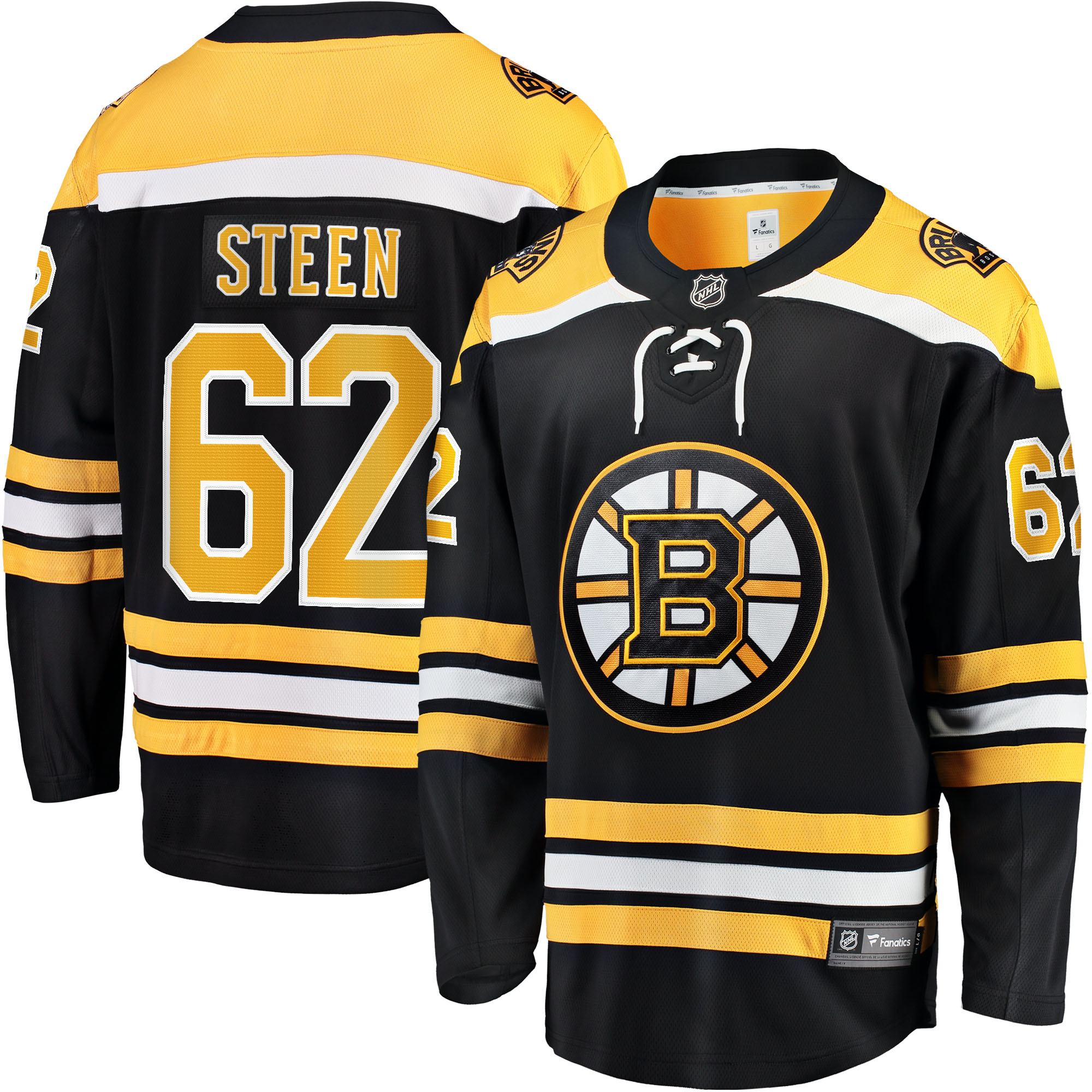 Oskar Steen Boston Bruins Branded Home Breakaway Player Jersey – Black