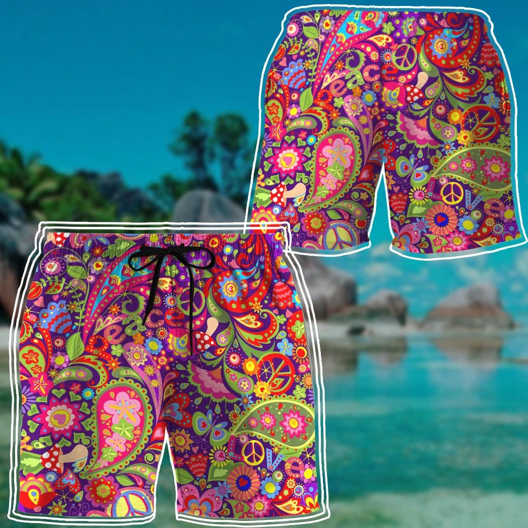 Alohazing Hippi Pattern Custom Hawaiian Beach Shorts Ha62563